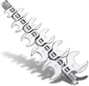 WORKPRO 3/8" Drive Crowfoot Wrench Set, 10-Piece Metric Crowfoot Wrench with Cli