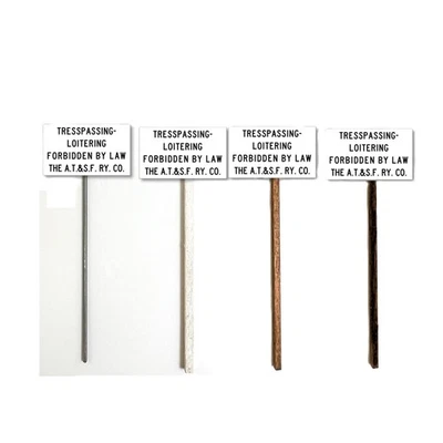 O Scale - ATSF- Trespass Warning Sign - 4 Pack