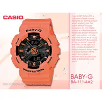 在飛比找蝦皮購物優惠-CASIO   BABY-G_BA-111-4A2_橘黑_雙