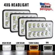 4X DOT Approved 4x6" LED Headlight Hi/Lo DRL for Peterbilt Kenworth Freightliner (for: Ford)