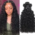 Water Wave Human Hair Bundles 12A 100% Unprocessed Remy Wet And Wavy Bundles ...