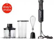 Immersion Blender 800W Dark Grey Variable Speed Chopper Whisk 900Ml Cup.
