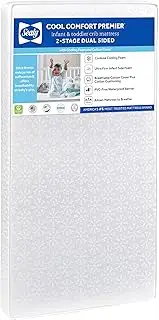 Cool Comfort Premier 2-Stage Lightweight Toddler and Baby Crib Mattress - Premium Cooling Comfort, Soybean Cool Gel Memory Foam, Breathable & Durable Cotton Fabric Cover, Waterproof