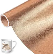 VINYL FROG Tree Texture Adhesive Vinyl Roll 12" x6ft Rose Gold Permanent Craft Vinyl, Metallic foil Vinyl Sticker for Crafts Vinyl Cutter, for Cup Decor, Home Decor