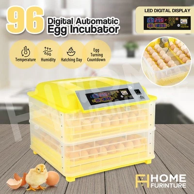 96 Egg Incubator Fully Automatic LED Hatching Chicken Duck Egg Poultry Pet Scene