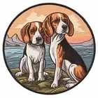 Beagle Dog Patch Face Cut out Iron on/Sew on Applique For Clothes