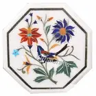 Octagon Marble Coffee Table Top Nature Pattern Inlay Work Corner Table for Hotel