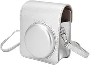 for Instax Mini 40 Camera Protective Case, PU Retro Rainproof Scratch Proof Camera Bag with Removable Strap Camera Bag for Instax Mini 40 for Outdoors (Silver)