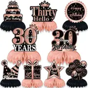 Rose Gold 30th Birthday Honeycomb 9pk