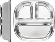 Divided Plates - Durable Metal Kids Plates with Safe Materials | Rust-Resistant Stainless Steel Dinnerware with Functional Design | Non-toxiccc Dinner Plates for Kids and Adults