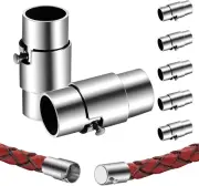 6 Sets Leather Cord End Caps Magnetic Clasps 8Mm Stainless Steel Magnetic Clasps