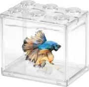 Small Fish Tank, Mini Fish Bowl, 0.3 Gallon Stackable Betta Fish Tank, Deskto...