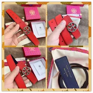 ❤小鹿嚴選❤DanDan代購 Tory Burch 最新款 女士荔枝紋牛皮皮帶 雙面可用 附件