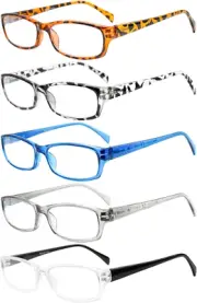 VIDEBLA 5 Pack Computer Reading Glasses Men and Women anti Eyestrain Blue Lig...