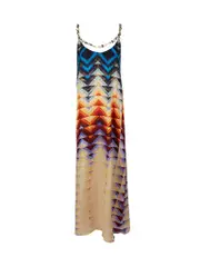 Abstract Chain Strap Maxi Dress