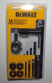 New DeWalt 14-Piece FRACTIONAL TAP & HEX DIE SET SAE # DWA1452, UPC 885911361408