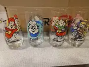 1985 Alvin and The Chipmunks Drinking Glasses Complete Set of 4