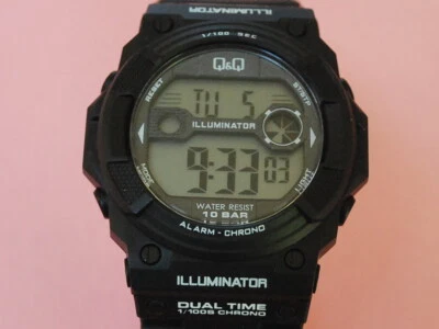 New Q&Q by Citizen Illuminator Alarm Chronograph Men's Watch w/Box --M140J002Y