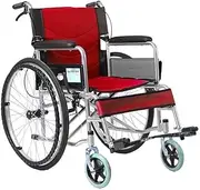 Mobility Folding Transport Wheelchair - Aluminum Chair with Hand Brake and Wheel Lightweight Manual Wheelchair for Aldults