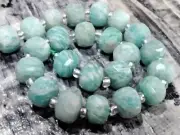 Natural Amazonite Faceted Rondelle, 8x6mm, Approx 20 pce,Free postage.