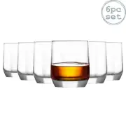 6x Diamond Drinking Glasses Glass Tumblers Whisky Water Soft Drinks 310ml