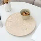 Dining Table Decor Natural Fiber Mats Heat Resistant Coasters Placemats Set