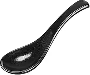 LAPYAPPE Asian Ceramic Soup Spoon Retro Design for Stirring Soups Enjoying Desserts Easy to Clean Kitchen Utensil for Elegant Dining Porcelain Spoon