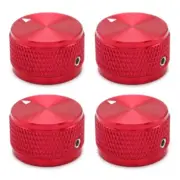 4Pcs Aluminium Alloy Electric Bass Guitar Knobs Volume Tone Control Knobs Red