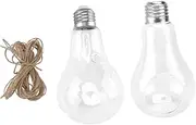 TOGEVAL 2Pcs Bulb Shaped Glass Vase Delicate Transparent Decorative Vase for Home Unique Water Plant Container for Succulent Display and Indoor Decor