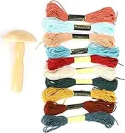 Darning Supplies Kit, Traditional Wooden Darner Thread Tool Mushroom Head Darning Needle Sewing Supplies Set for DIY Sewing Home Travel Handicraf