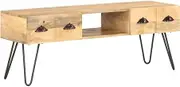 Solid Mango Wood TV Stand Entertainment Center for Living Room, Bedroom - Rustic Media Console, Television Table, Modern Storage Cabinet & Furniture