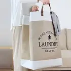 Foldable Fabric Laundry Basket Cotton Linen Dirty Clothing Orgnizer Kids Toy