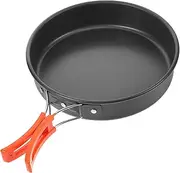 Generic Wild Camping Pot Cookware Cooking Pan Deep Frying Pan Folding Pan Camping Equipment Camping Stove Small Pan for Camping Camp Fire Cooking Equipment Picnic Aluminum Alloy