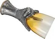 FELTECHELECTR Medieval Knight Style 400ml Glass Goblet Resin Base Cup for Bar Home Decor
