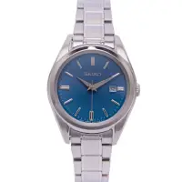 在飛比找momo購物網優惠-【SEIKO 精工】藍寶石水晶鏡面不鏽鋼錶帶手錶-藍色面X銀