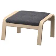 POÄNG footstool, white stained oak veneer/Gunnared dark grey
