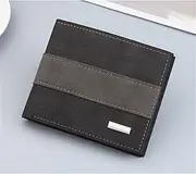 Fashion Men's Wallet Short Retro Zipper Bag Horizontal Casual Frosted Multi-Card Pocket Wallet,Black