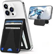 Miroddi for MagSafe Wallet, Magnetic Phone Wallet Stand for iPhone 16/16 Pro, iPhone 15/14/13/12 Series, iPhone Wallet with Adjustable Stand, ID Window, Hold 10 Cards, RFID Blocking, Black