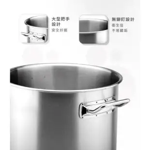 【ZEBRA 斑馬牌】304不鏽鋼深型魯桶 雙耳湯鍋 21.0L(30X30cm 營業用大容量)