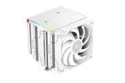 DeepCool AK620 Digital Pro White High Performance Dual Tower CPU Cooler, 6 Copper Heat Pipes, Real-time Vitals Status Screen, Dual FT12 SE FDB PWM Fan