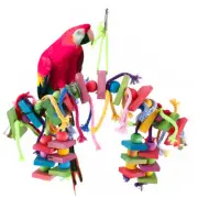Big Bird Parrot Swing Chewing Playground Gym Macaw Cockatoos Birds Bead~