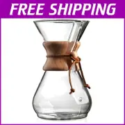 Elegant 10-Cup Borosilicate Glass Pour-Over Coffeemaker with Reusable Filter