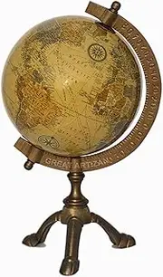 World Globe for Learning & Education - Antique Tripod Desk Educational Globe for Decorations - Vintage Design