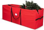 Christmas Tree Storage Bag Fits Up to 7.5 Ft Artificial Disassembled Trees Large Christmas Storage Containers Heavy Duty 600D Oxford Xmas Holiday Tree Bag with Durable Handles & Dual Zipper (Red)