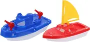 BESTonZON Plastic Speedboat Toy Boats for Toddlers 2pcs Beach Toys Set Bath Boat for Boys and Girls Playtime