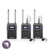 Boya WM8-PRO K2 UHF Dual Channel Wireless System with 2 x Beltpacks & Lapel Mics
