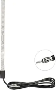 Bingfu Universal Car Stereo AM FM Radio Antenna with DIN Plug, Windshield Window Glass Adhesive Mount Hidden Antenna for Vehicle Truck SUV Car Stereo Audio Radio Head Unit CD Media Receiver Player