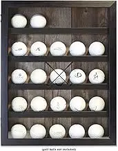 Lawrence Frames 531011 11x14 Golf Display Case-Holds 25 Logo Balls Shadow Box Frame, Black