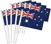 10 PCS Australia Handheld Small Flag, Australian Hand held Mini Decor Decoration Banner