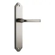 Iver Annecy Door Lever Handle on Shouldered Backplate Satin Nickel